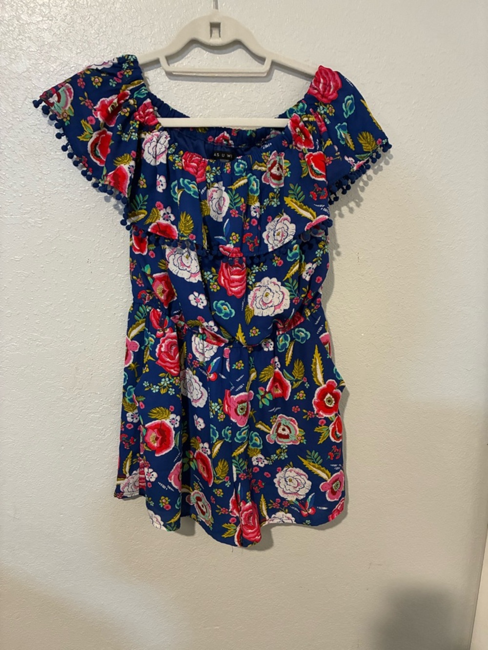 As U Wish Medium Floral lined Romper with pockets
